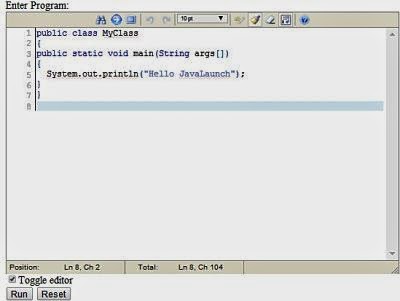 online java editor compiler